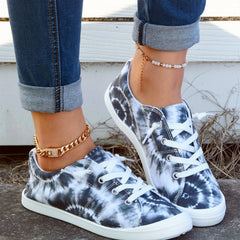 Tie Dye Canvas Lace Up Walking Shoes