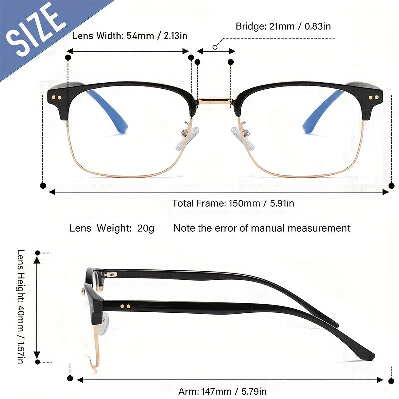 Men's Anti Light Business Glasses with Case