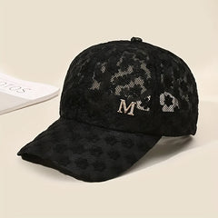 M Decor Lace Baseball Cap Mesh Embroidery Dad Hats Sun Hat