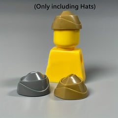 12pcs Mini Character Shaped Military Caps Building Blocks Set