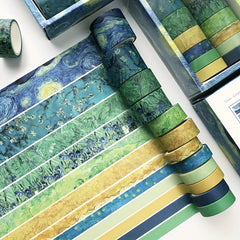 12 Rolls Combination Retro Paper Tape Hand Tent Tape Student DIY Decorative Set