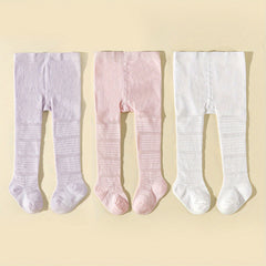 3pcs Girls Striped Leggings Mesh Breathable Casual Pants Kids Spring Summer