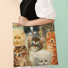 Cat Print Tote Bag Large Travel Beach Shoulder Bag