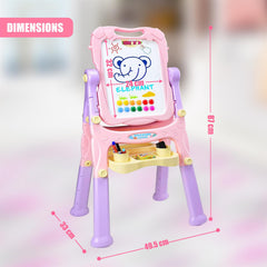 Double Sided Magnetic Drawing Board Easel Colour Chalk Pink