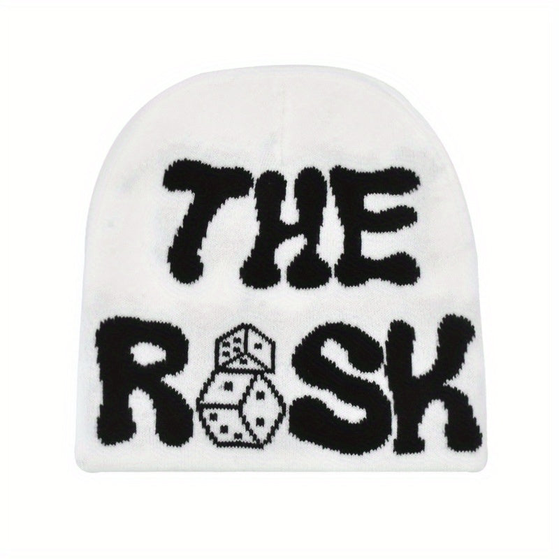Y2K Letter Jacquard Beanie Hip Hop Knitted Skull Cap