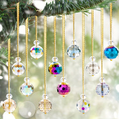 12pcs 22mm Iridescent Ball Bead Pendant Christmas Tree Crystal Ball