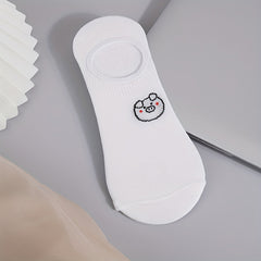 5 Pairs Cartoon Animal Print Socks & Lightweight Low Cut Ankle Socks