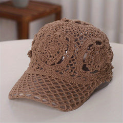 Hollow Out Baseball Cap Crochet Sun Hat Adjustable Dad Hats For Women