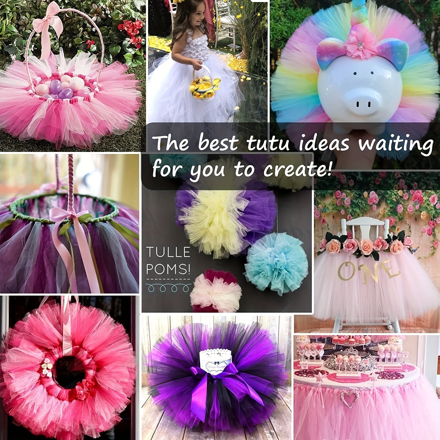 Tulle Fabric DIY Tutu Bow Dress Skirts Party Decoration 100 Yards