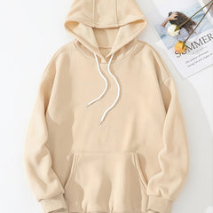 Apricot Hoodie with Kangaroo Pockets for Women