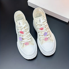 Women's Star Decor High Top Sneakers Lace Up Platform Skate Shoes