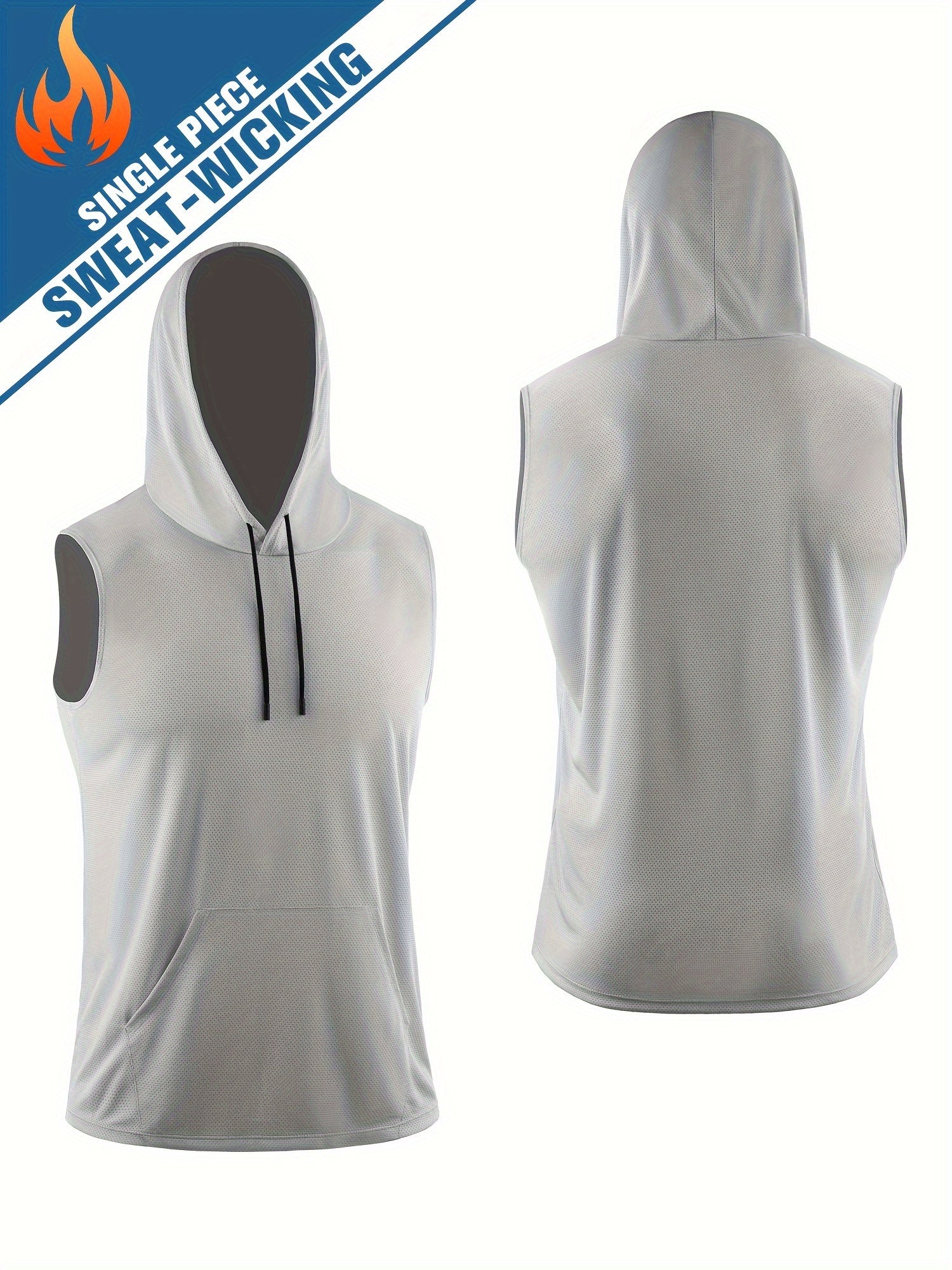 Men's Hooded Quick Drying Sports Vest Breathable Tank Top
