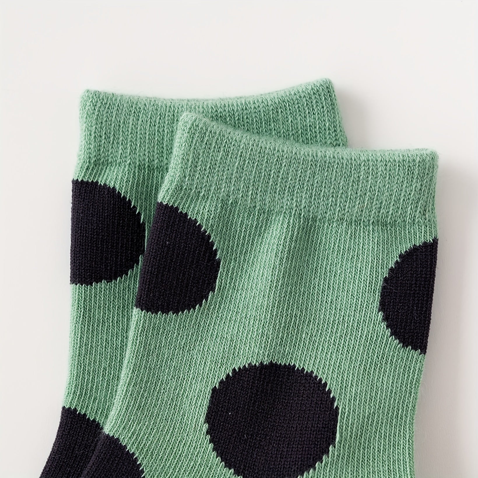 5 Pairs Kids Dot Pattern Crew Socks - Soft & Comfy Children's Socks