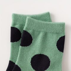 5 Pairs Kids Dot Pattern Crew Socks - Soft & Comfy Children's Socks