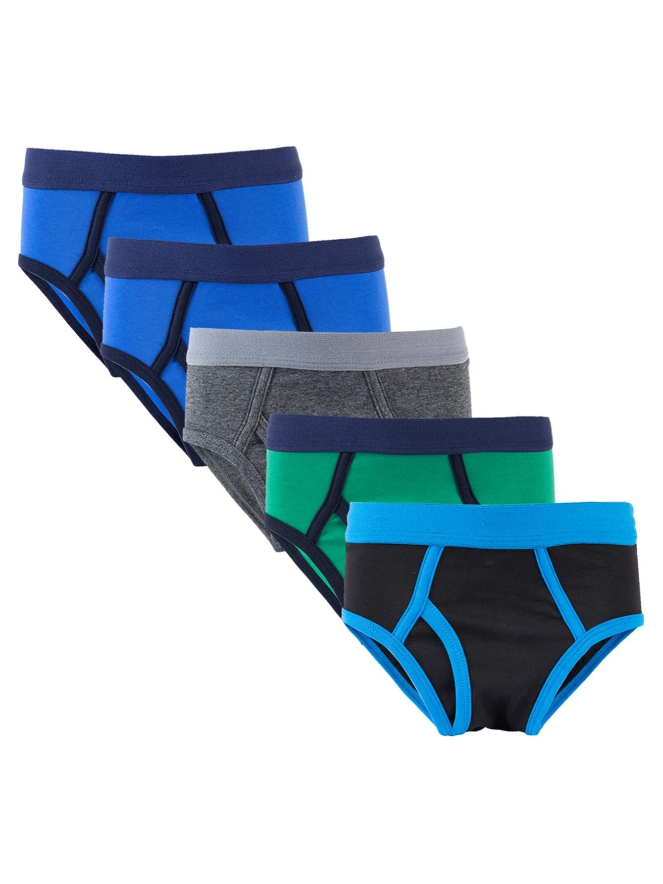 Boys Solid Briefs Underwear 5-Pack