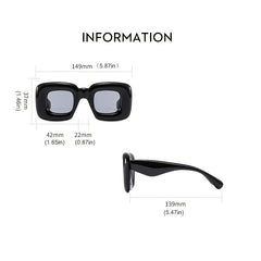 Big Square Sunglasses Inflatable Funny Y2K Sun Glasses Oversized Shades