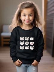 Cute Cartoon Bear Graphic Sweatshirt for Kids - Christmas Gift
