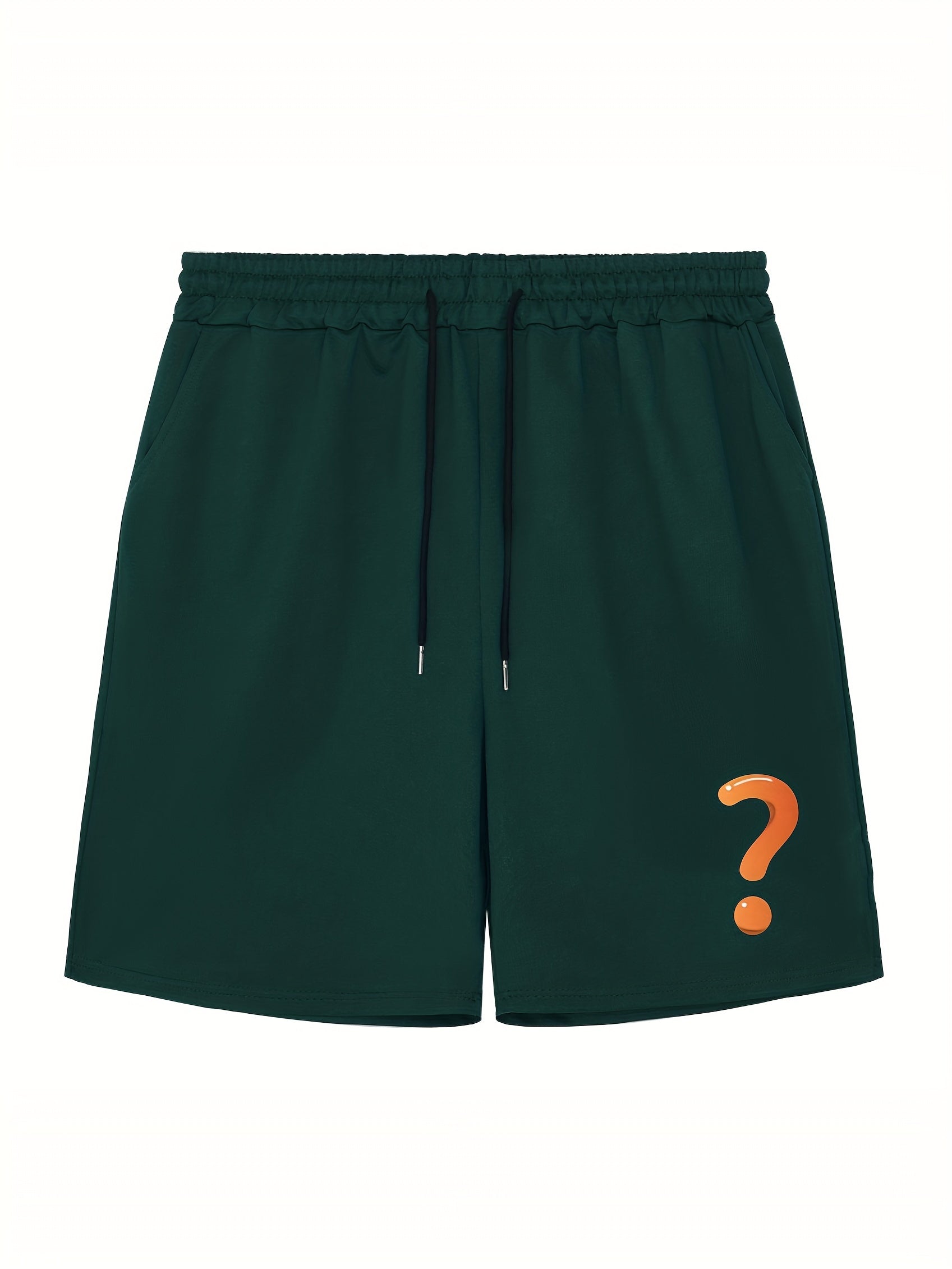 Men's Mark Print Workout Shorts Active Stretch Breathable Drawstring Sports Shor