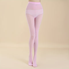 Bow Decor Slim Tights High Waist Mesh Footed Pantyhose