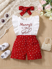 Girl's Romper Mommy's Little Girl Ruffle Sleeveless Jumpsuit