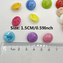 50pcs 15mm Mix Smile Face Plastic Buttons Sewing Clothing Accessories