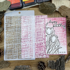 Irregular Grid Background Stencils for DIY Art Painting 20x12cm