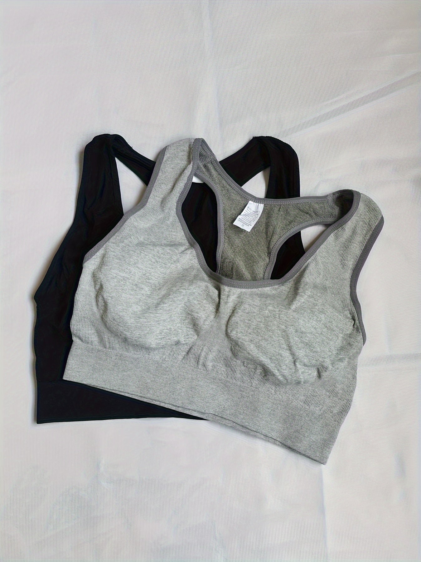 2pcs Racerback Sports Tank Tops Crew Neck Sleeveless Top