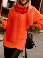 Casual Sweater Women's Solid Long Sleeve Round Neck Pullover Jumper