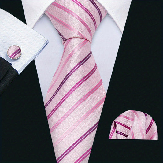 Barry Wang Men's Silk Ties Set Striped Neckties