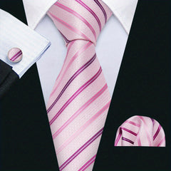 Barry Wang Men's Silk Ties Set Striped Neckties