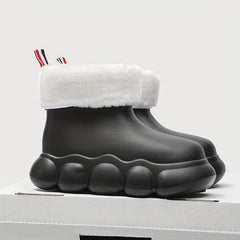 Women's Lightweight Rain Boots Short Tube Winter Thickened Warm Rain Shoes