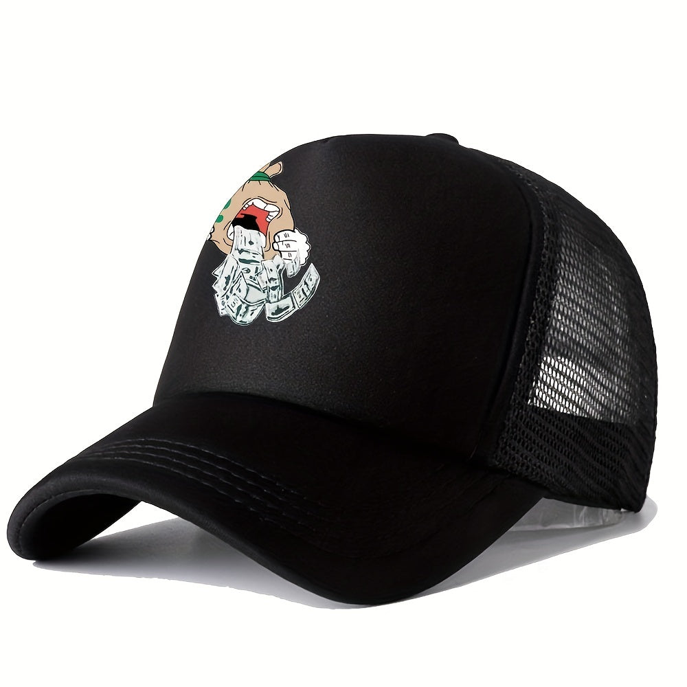 Unisex Breathable Adjustable Baseball Cap with Cartoon Embroidery