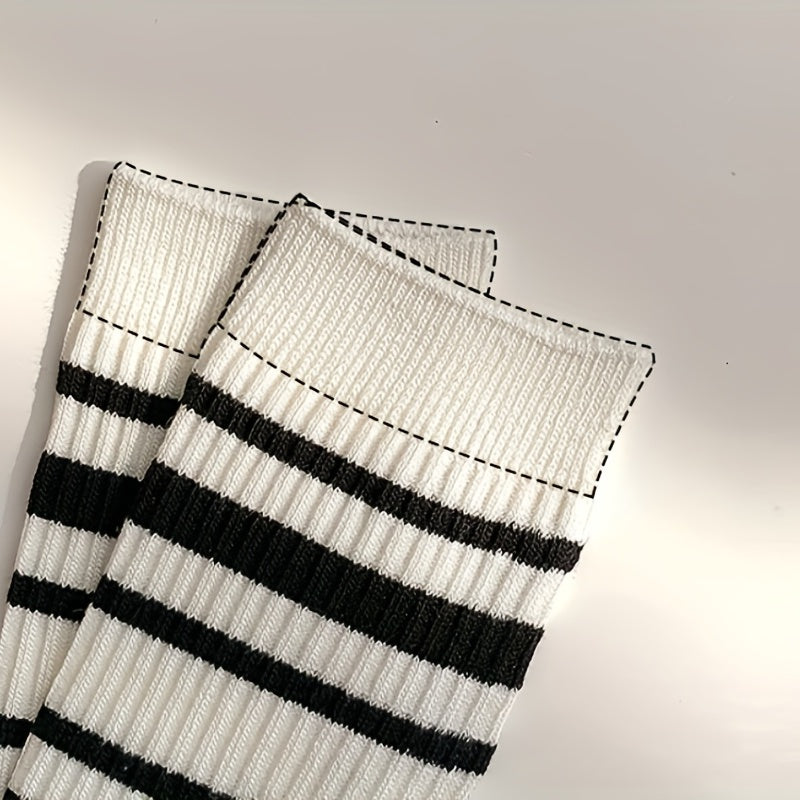 10 Pairs Striped Crew Socks for Women