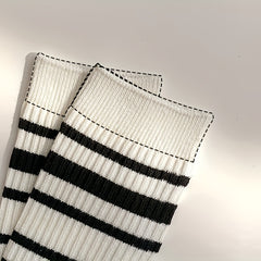 10 Pairs Striped Crew Socks for Women
