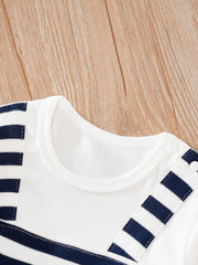 Baby Boys Navy Striped Long Sleeve Bodysuit