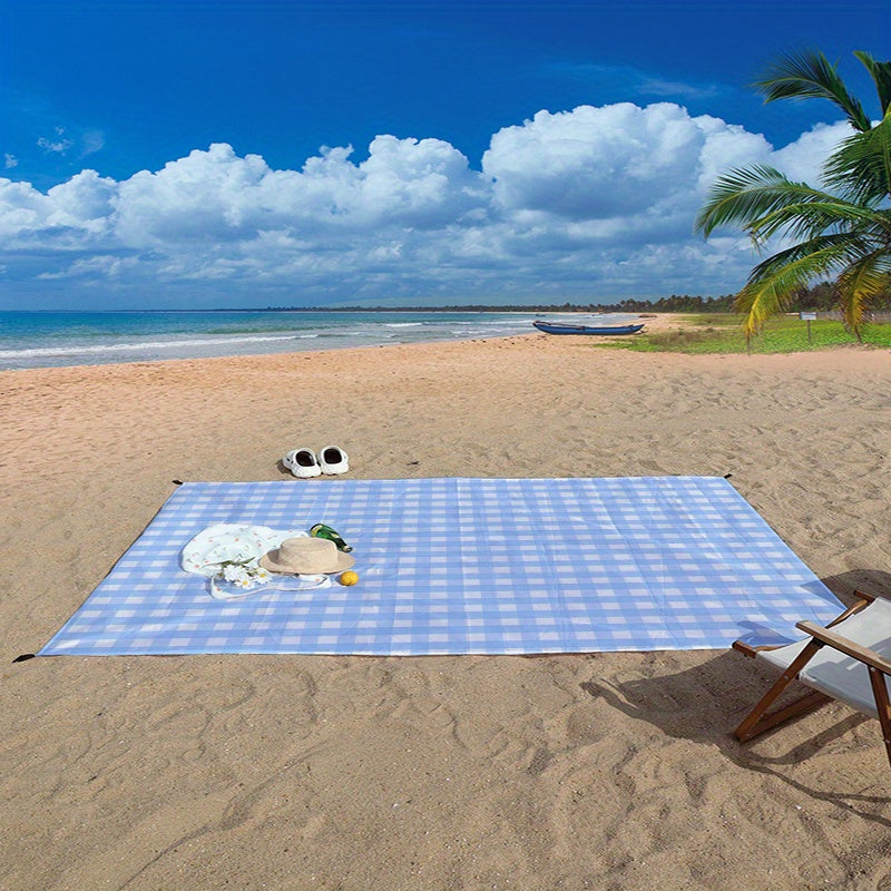 Beach Mat Portable Sand Proof with Fixing Nails - Ideal for Hiking & Travel