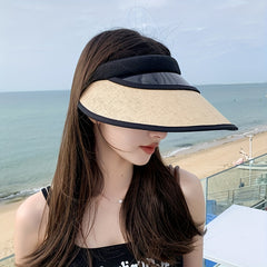 Straw Visor Hat Casual Lightweight Sun Hat UV Protection