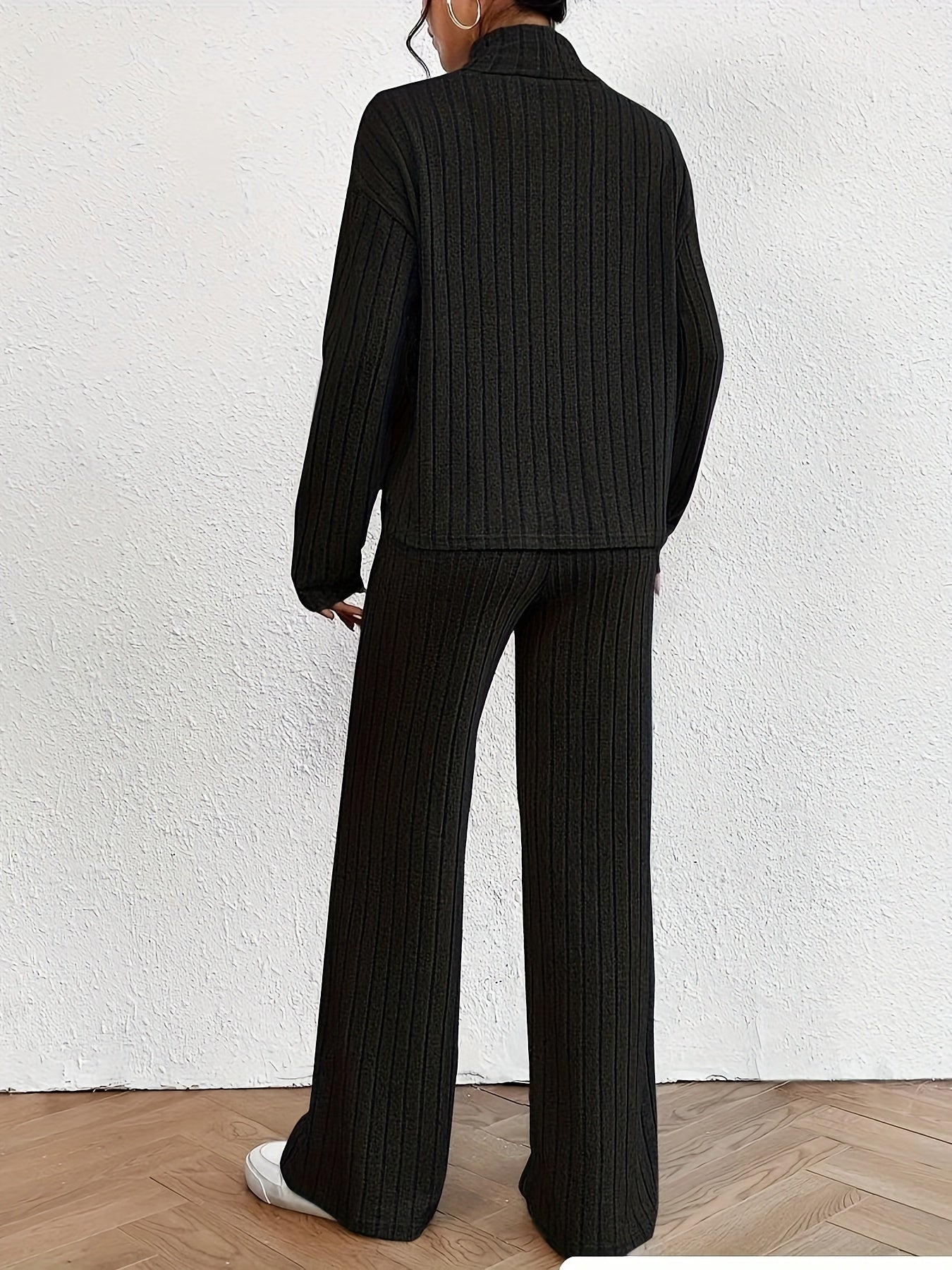 Ribbed Long Sleeve Top & Pants Set