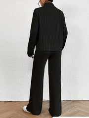 Ribbed Long Sleeve Top & Pants Set