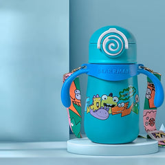 380ml Insulated Kids Cup with Straw and Handle
