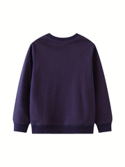 Luminous Dinosaur Print Boys Sweatshirt Crew Neck Tops
