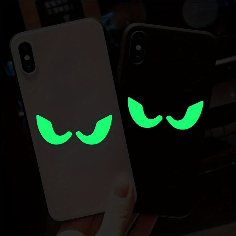 6pcs Halloween Luminous Horror Eyes Glow In The Dark Wall Stickers
