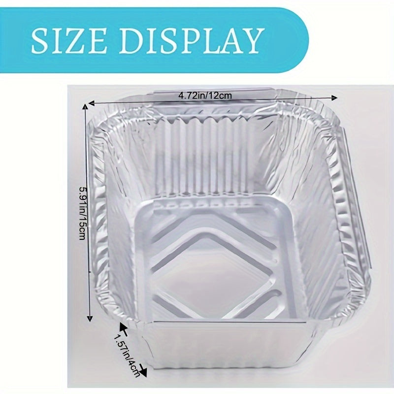 100pcs Disposable Aluminum Frying Pan with Lid for Outdoor Camping