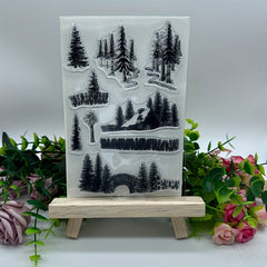 Winter Snowman Christmas Rubber Stamp for DIY Scrapbooking