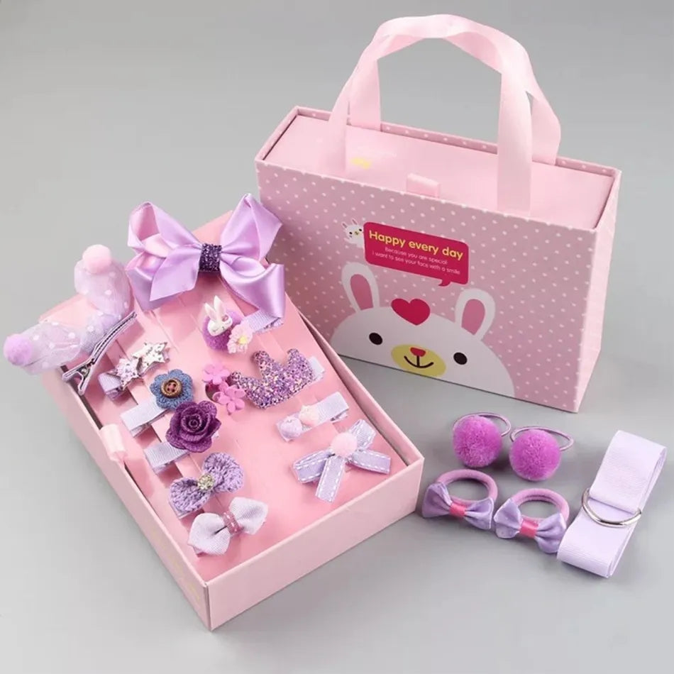 18pcs Girls Bow Hair Card Hair Clip Set Christmas Birthday Gift