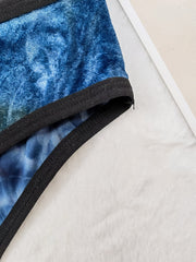 Tie Dye Bow Front Bikini Set Women's Plus Sexy Swimsuit