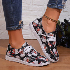 Christmas Santa Print Soft Sole Canvas Sneakers