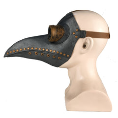 Furry Mask Plague Doctor Halloween Costume Props Leather Masks Adults