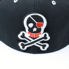 Skull Embroidery Hip Hop Cap Snapback Hat For Men