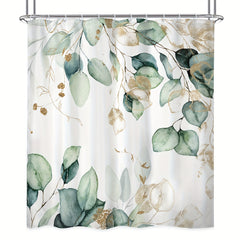 Polyester Eucalyptus Leaf Green Plant Shower Curtain - 70.87 inches